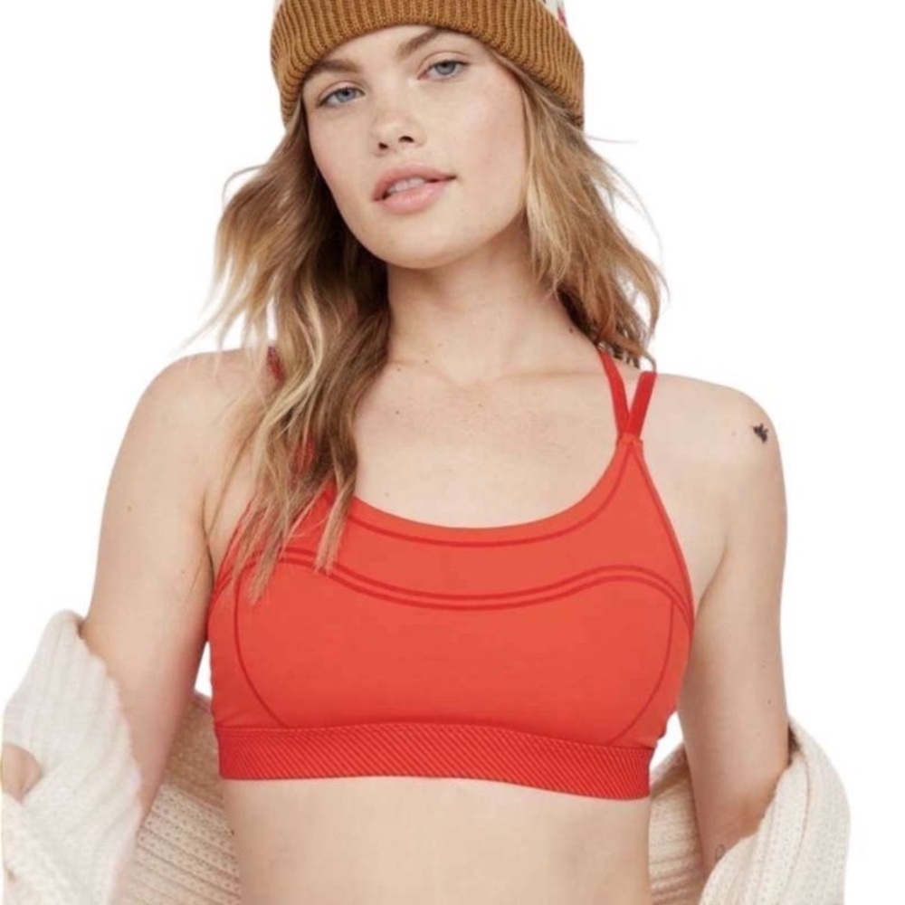 OFFLINE By Aerie Goals Velvet Trim Sports Bra